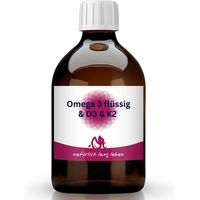 Produktbild von natürlich lang leben Omega 3, Vitamin D3 und K2 Kombination flüssig, glutenfrei und laktosefrei