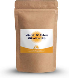 natürlich lang leben Vitamin B3 Nicotinamid Niacin Pulver glutenfrei laktosefrei ohne Zusatzstoffe – Bild 1 von 2