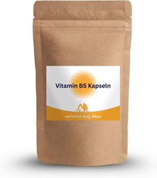 natürlich lang leben Vitamin B5 Pantothensäure Kapseln vegan glutenfrei laktosefrei – Bild 1 von 3