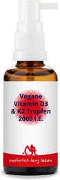 natürlich lang leben Vitamin D3 & K2 Tropfen vegan laktosefrei und glutenfrei – Bild 1 von 3