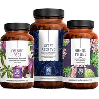 Produktbild von NATURTREU® Abendruhe Paket mit FELSENFEST, KRAFTRESERVE und ABENDRITUAL vegan und ohne Zusatzstoffe
