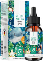 NATURTREU Algenknirps Omega-3 Kinder Algenöl Tropfen mit DHA und EPA vegan 50 ml – Bild 1 von 1