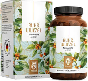 NATURTREU Ashwagandha Wurzel KSM-66 Withaia somnifera mit Vitamin B3 120 vegane Kapseln ohne Zusatzstoffe – Bild 1 von 1