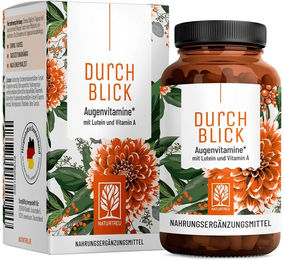 NATURTREU Augenvitamine Lutein Vitamin A Zeaxanthin Komplex 90 vegane Kapseln ohne Zusatzstoffe – Bild 1 von 1