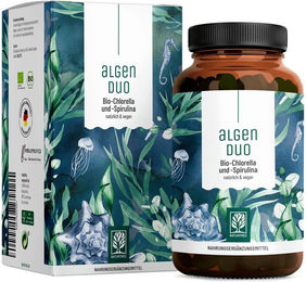 NATURTREU® Bio Spirulina und Bio Chlorella Komplex Superfood-Mischung, 360 vegane Tabletten, laborgeprüft, glutenfrei und ohne Zusatzstoffe – Bild 1 von 1