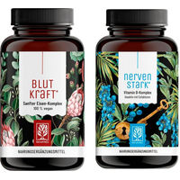 Produktbild von NATURTREU Blutkraft-Nervenstark-Paket mit B-Komplex Kapseln vegan ohne Zusatzstoffe