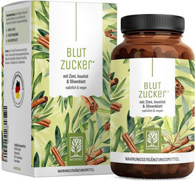 NATURTREU Blutzucker Komplex 90 vegane Kapseln mit Zimt, Myo-Inositol, Zink, Olivenblatt und Chrom – Bild 1 von 1