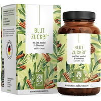 Produktbild von NATURTREU Blutzucker Komplex 90 vegane Kapseln mit Zimt, Myo-Inositol, Zink, Olivenblatt und Chrom
