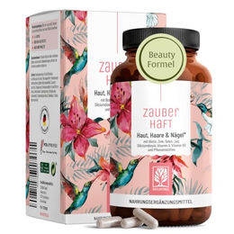 NATURTREU Haar Vitamine Kapseln mit Silizium 451 mg Biotin Zink und Selen vegan und ohne Zusatzstoffe 120 Kapseln – Bild 1 von 3