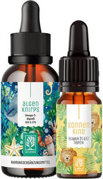 NATURTREU Kinder Omega-3 Vitamin D3 K2 Set mit DHA und EPA vegane Tropfen 60 ml – Bild 1 von 1