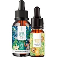 Produktbild von NATURTREU Kinder Omega-3 Vitamin D3 K2 Set mit DHA und EPA vegane Tropfen 60 ml