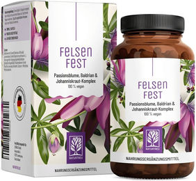 NATURTREU Komplex Johanniskraut Baldrian Passionsblume mit Vitamin B12 90 vegane Kapseln ohne Zusatzstoffe – Bild 1 von 1