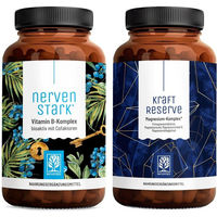 Produktbild von NATURTREU® KRAFTRESERVE NERVENSTARK Paket B-Komplex Kapseln vegan und ohne Zusatzstoffe