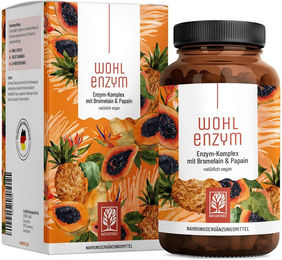 NATURTREU Multi-Enzym-Komplex mit Rutin, Bromelain und Papain 800 mg, 120 Kapseln, vegan und ohne Zusatzstoffe – Bild 1 von 1