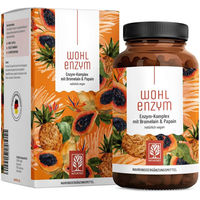 Produktbild von NATURTREU Multi-Enzym-Komplex mit Rutin, Bromelain und Papain 800 mg, 120 Kapseln, vegan und ohne Zusatzstoffe