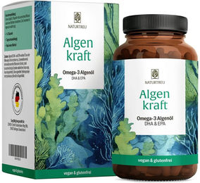 NATURTREU Omega 3 Algenöl hochdosiert mit DHA und EPA 1000 mg vegane Kapseln 60 Stück – Bild 1 von 1