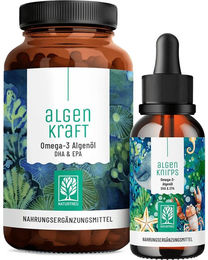 NATURTREU® Omega 3 Algenöl Tropfen vegan für Erwachsene und Kinder ohne Zusatzstoffe – Bild 1 von 1