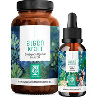 Produktbild von NATURTREU® Omega 3 Algenöl Tropfen vegan für Erwachsene und Kinder ohne Zusatzstoffe
