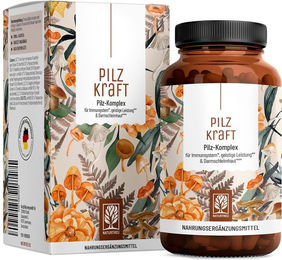 NATURTREU Pilz Komplex mit Chaga und Shiitake Extrakt sowie Vitamin B2, 120 vegane Kapseln, ohne Zusatzstoffe – Bild 1 von 1