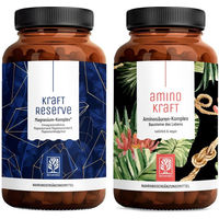 Produktbild von NATURTREU Sport-Paket KRAFTRESERVE und AMINOKRAFT mit EAA Kapseln vegan und ohne Zusatzstoffe für Sportler