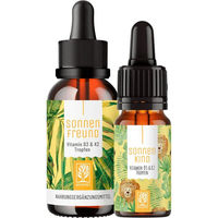 Produktbild von NATURTREU Vitamin D3 K2 Tropfen 1000 IE vegan mit Flechten für Kinder und Erwachsene 40 ml