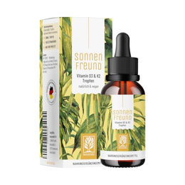 NATURTREU Vitamin D3 K2 Tropfen hochdosiert vegan ohne Zusatzstoffe – Bild 1 von 3
