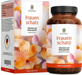 NATURTREU Vitamin Komplex mit B C D K Eisen Zink Chrom Selen Mangan für Frauen 120 vegane Kapseln ohne Zusatzstoffe – Bild 1 von 1
