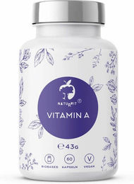 Naturvit Vitamin A Kapseln vegan glutenfrei laktosefrei zuckerfrei für Erwachsene 60 Stück – Bild 1 von 1