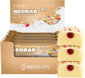 Neosupps Proteinriegel Birthday Cake mit 20g Eiweiß, wenig Zucker und Fett – Bild 1 von 2