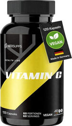 Neosupps Vitamin C hochdosiert – 1000 mg Calciumascorbat Kapseln vegan – Bild 1 von 4