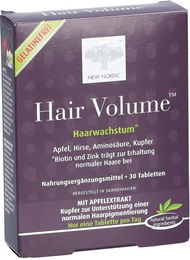 NEW NORDIC Hair Volume Tabletten mit Zink, Biotin und Selen, 30 Stück, ohne Gelatine – Bild 1 von 4