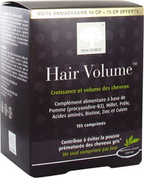 New Nordic Hair Volume Zink Biotin Selen Tabletten 105 Stück zuckerfrei und glutenfrei – Bild 1 von 1