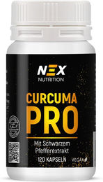 NEX Curcuma Pro Kapseln mit standardisiertem Extrakt vegan ohne Zusatzstoffe 120 Stück – Bild 1 von 3