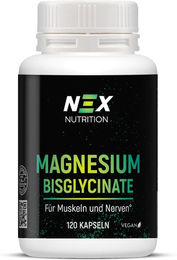 NEX Magnesium Bisglycinat Kapseln vegan ohne Zusatzstoffe 120 Stück für Sportler – Bild 1 von 3