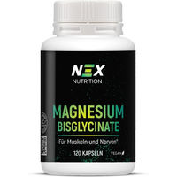 Produktbild von NEX Magnesium Bisglycinat Kapseln vegan ohne Zusatzstoffe 120 Stück für Sportler
