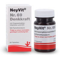 Produktbild von NeyVit Nr. 69 Denkkraft Tabletten mit natürlichen Zellextrakten und Q10 laktosefrei und glutenfrei 60 Stück