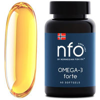 Produktbild von NFO Omega 3 Forte Fischöl Kapseln hochdosiert glutenfrei und keto 60 Kapseln