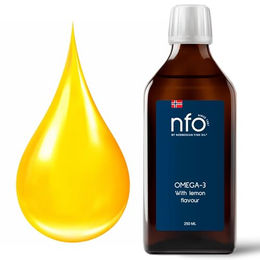 NFO Omega 3 Öl Zitrone 250 ml Hochdosiertes Fischöl mit EPA DHA und Vitamin E in Triglyzeridform – Bild 1 von 6