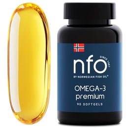 NFO Omega-3 Premium Fischöl Kapseln mit EPA und DHA Halal 90 Kapseln – Bild 1 von 8