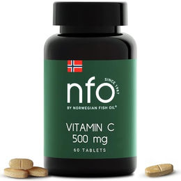 NFO Vitamin C 500 mg Calciumascorbat gepuffert Tabletten 60 Stück vegan und zuckerfrei – Bild 1 von 8