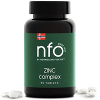 Produktbild von NFO Zinc Complex Zinkbisglycinat hochdosierte Zink Tabletten vegan 90 Stück