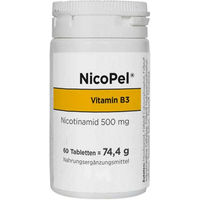 Produktbild von Nicopel Nicotinamid Niacin 500 mg Kapseln 60 Stück