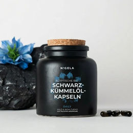 Nigela Bio Schwarzkümmelöl Kapseln vegan und ohne Zusatzstoffe 180 Stück – Bild 1 von 3
