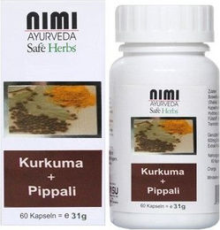 Nimi Kurkuma und Pippali Extrakt Bio Kapseln glutenfrei 60 Stück – Bild 1 von 1