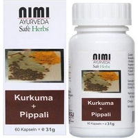 Produktbild von Nimi Kurkuma und Pippali Extrakt Bio Kapseln glutenfrei 60 Stück