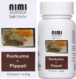 Nimi Kurkuma und Pippali Extrakt Kapseln glutenfrei 60 Stück – Bild 1 von 1