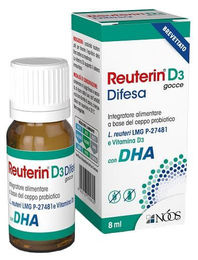 Noos Srl Reuterin D3 Tropfen mit DHA, gluten- und laktosefrei, 8 ml – Bild 1 von 1