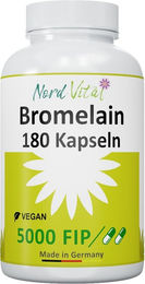 Nord Vital Bromelain 5000 FIP 1000 mg magensaftresistente Kapseln vegan 180 Stück – Bild 1 von 3