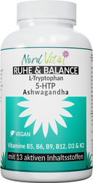 Nord Vital Ruhe & Balance 13-in-1 Serotonin Komplex mit 5-HTP 125 mg aus Griffonia und Ashwagandha 120 Kapseln – Bild 1 von 4