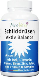 Nord Vital Schilddrüsen-Aktiv-Balance 13-in-1-Komplex mit Jod, L-Tyrosin, Ingwer und Selen vegane Kapseln – Bild 1 von 7